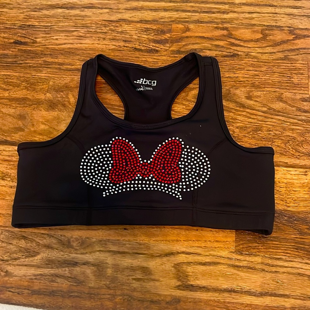 Black bcg sports bra Disney themed